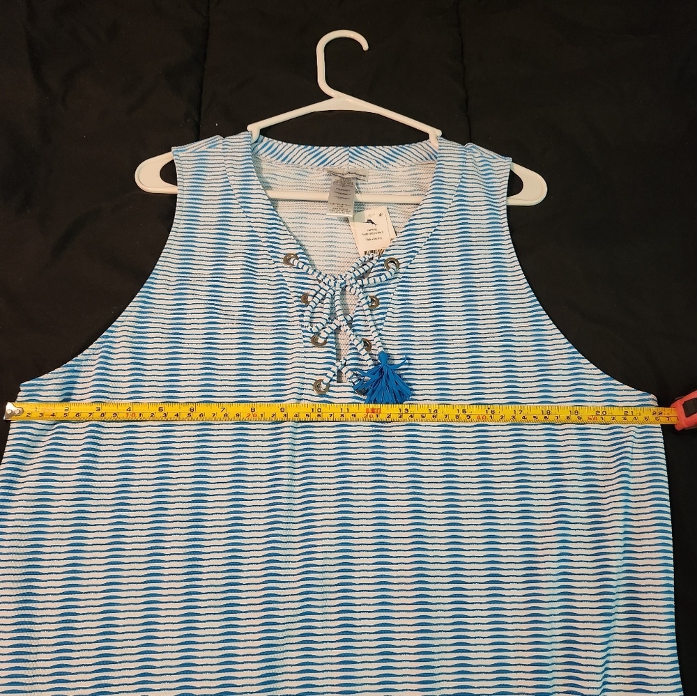 NWT Tommy Bahama Blue And White Summer Dress, Size XL - Picture 6 of 6